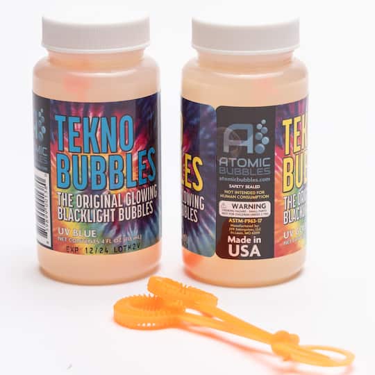Atomic Bubbles 4oz. Blue & Gold Tekno Bubbles Bottles Set